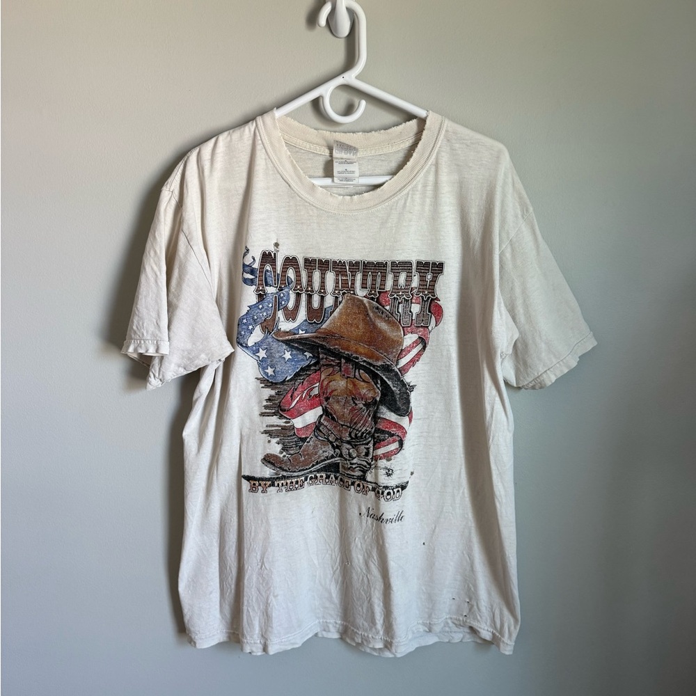 Distressed Vintage Nashville Country Graphic T-Shirt